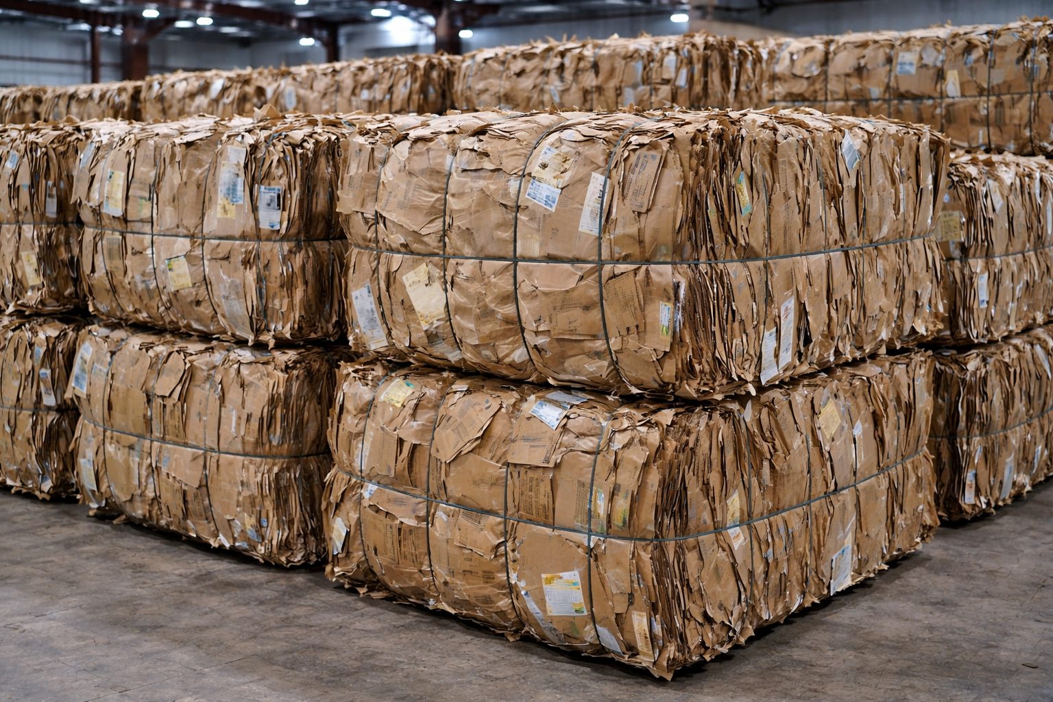 Cartón enfardado listo para valorización